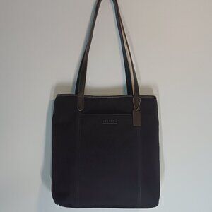 Vintage Coach Large Tote Bag 6217 - Black Neoprene with Leather Trim